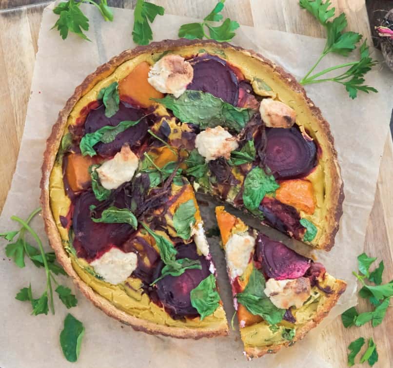 vegan tofu quiche top shot