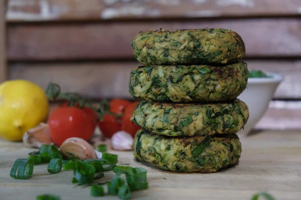 zucchini fritters stack